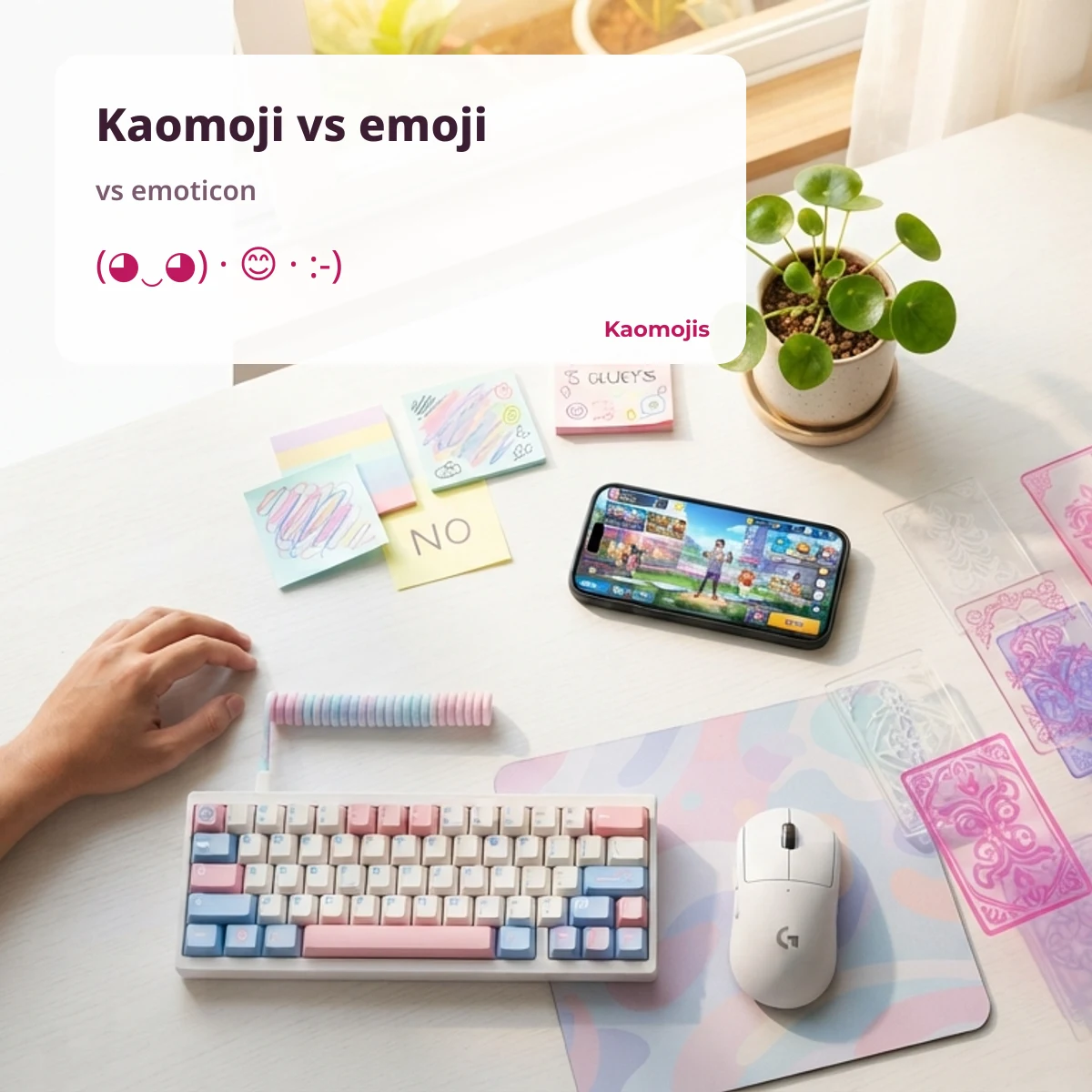 Kaomoji vs emoji vs emoticon