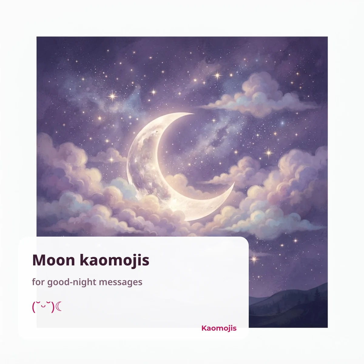 Moon kaomojis for good night messages