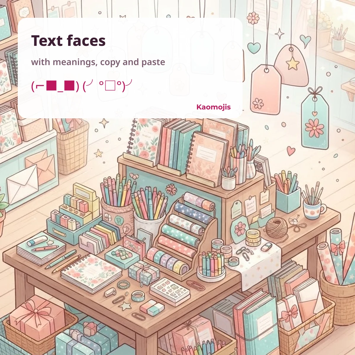 Text faces with meanings to copy